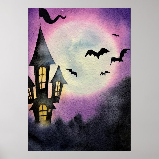 Halloween Haunted House, Creepy Spooky Mansion Poster (Framsidan)