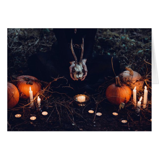 Halloween Haunted House Hälsningskort (Framsidan Horizontal)