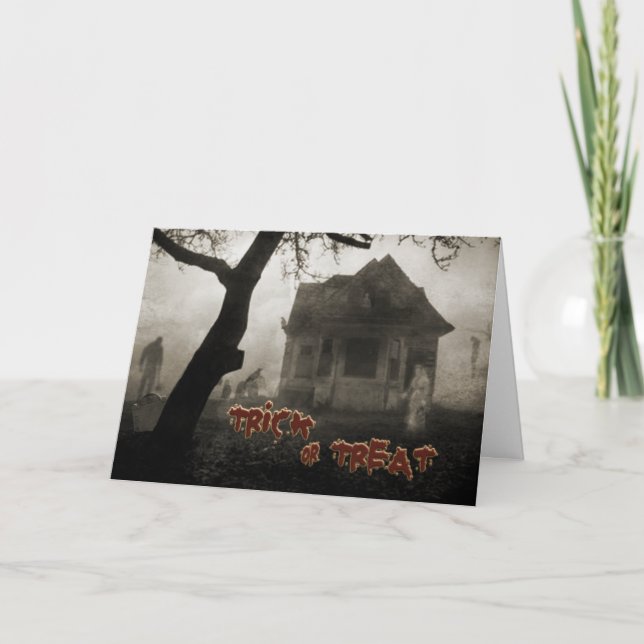 Halloween Haunted House Kort (Framsida)