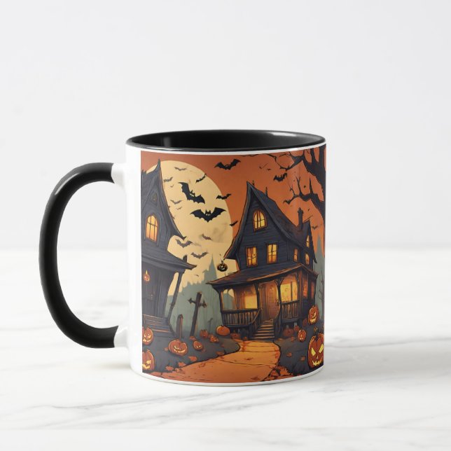 Halloween Haunted House Mugg (Vänster)