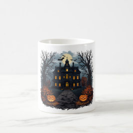 Halloween Haunted House och Full Moon Coffee Mugg
