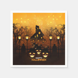 Halloween Haunted House och Pumpkins Pappersservett