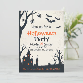 Halloween Haunted House Party-inbjudan Inbjudningar