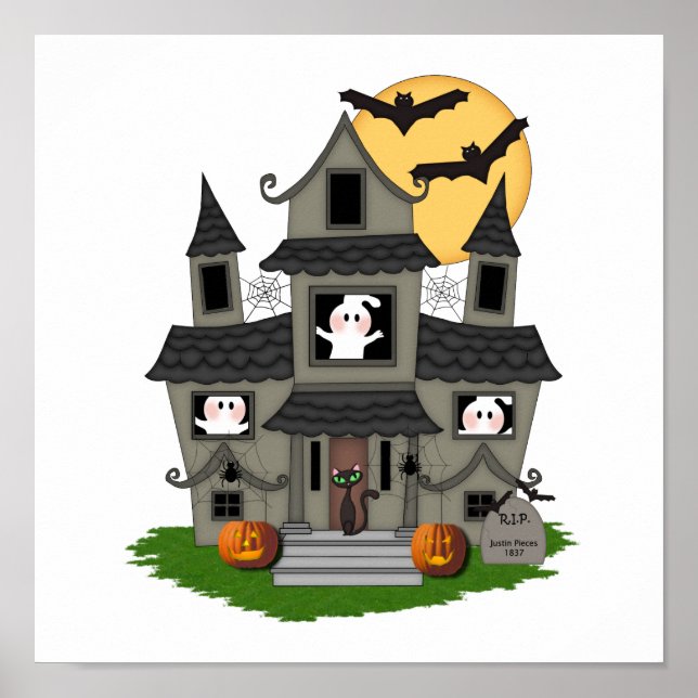 Halloween Haunted House Poster (Framsidan)