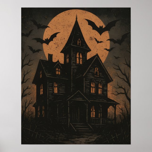 Halloween Haunted House Poster (Framsidan)