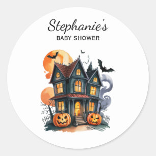 Halloween Haunted House Pumpkin & Baby dusch Runt Klistermärke