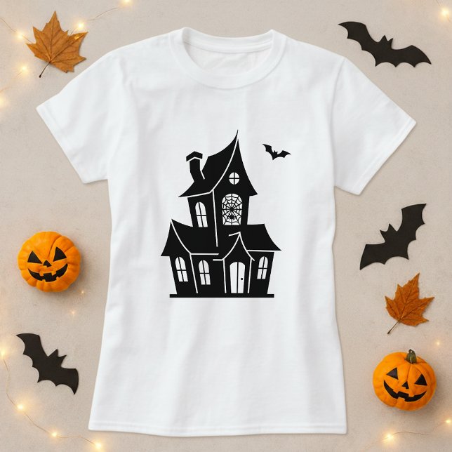Halloween Haunted House Silhouette T Shirt (Skapare uppladdad)