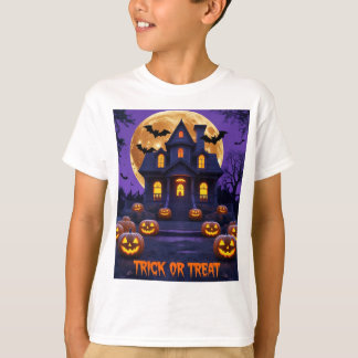 Halloween Haunted House T-Shirt | Spooky Pumpkins