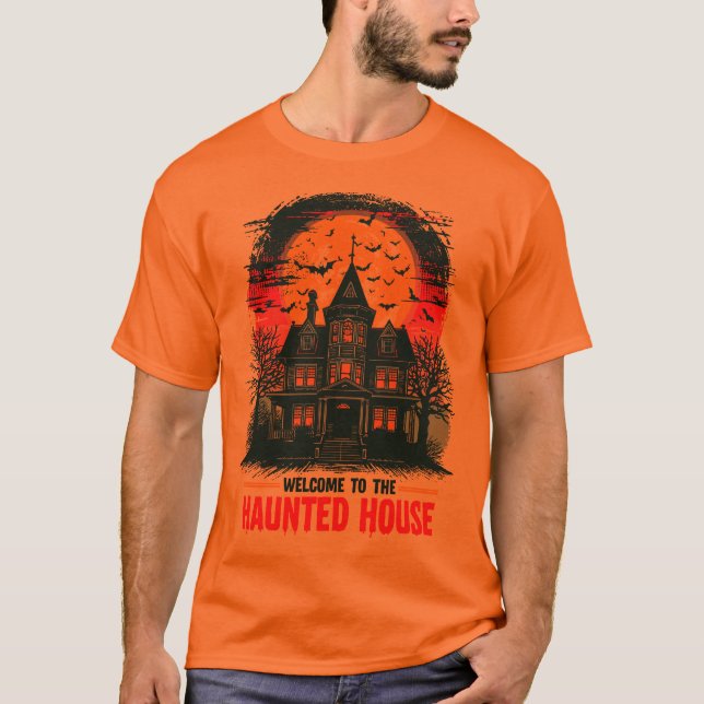 Halloween Haunted House T-Shirt Spooky Vintage (Framsida)