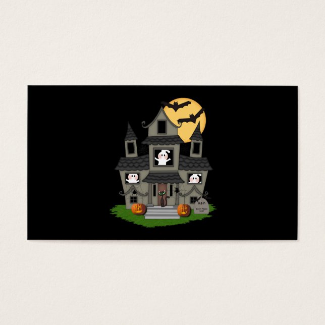 Halloween Haunted House Visitkort (Framsidan)