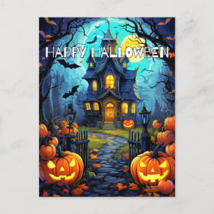 Halloween Haunted House Vykort