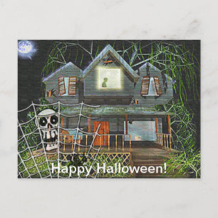 Halloween Haunted House Vykort