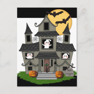 Halloween Haunted House Vykort