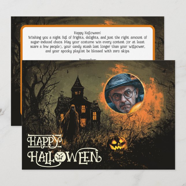 Halloween Haunted Manor of MisChief Inbjudningar (Fram/baksida)