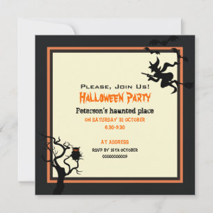 Halloween Haunted Ställe Party bjudande Square Inbjudningar