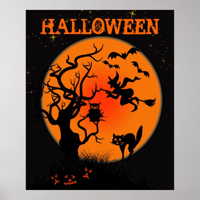 Halloween Haunted Ställe Poster (Framsidan)