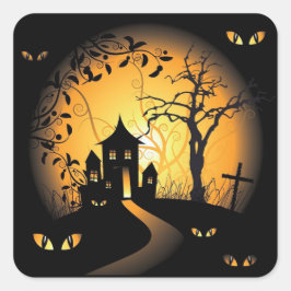 Halloween - Haunting Öga vaktar dig Fyrkantigt Klistermärke