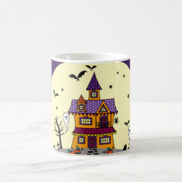Halloween Haunween House Black Fladdermus Full Moo Kaffemugg