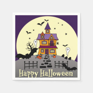 Halloween Haunween House Black Fladdermus Full Moo Pappersservett