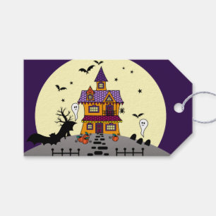 Halloween Haunween House Black Fladdermus Full Moo Presentetikett