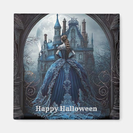 Halloween Haunween House Blue Night Scary Magnet