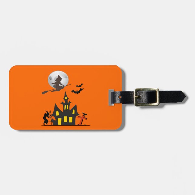 Halloween Haunween House Luggage Tag Bagagebricka (Horisontell Framsida)