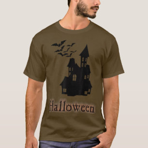 Halloween Haunween House och Fladdermöss Happy hal T Shirt