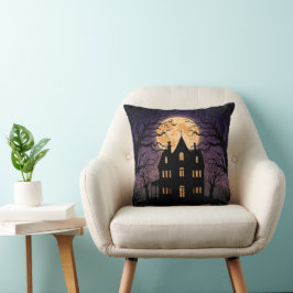 Halloween Haunween House Square Pillow Kudde