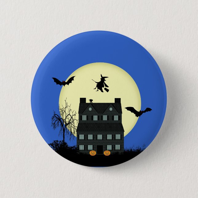 Halloween Haunween House Stift / Badges Knapp (Framsida)