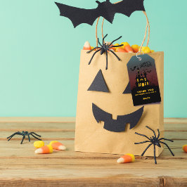 Halloween Haunween House Tack Presentetikett