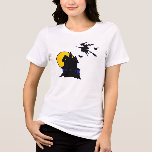 Halloween Haunween House Witch Shirt Design T (Framsida)