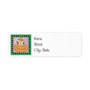 Halloween Havanese Label Returadress Etikett