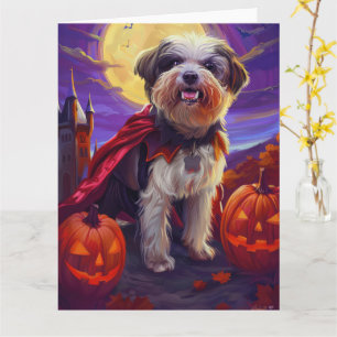 Halloween Havanese Vampire Pumpkins Scary Kort