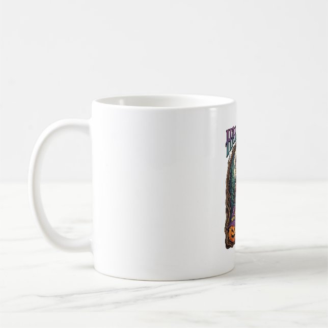 Halloween Häx Pumpa Månfaser_1 Kaffemugg (Vänster)