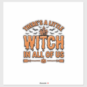 Halloween-häxa Citat Vintage Vector Design_1 Klistermärken