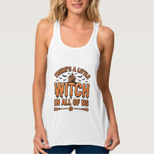 Halloween-häxa Citat Vintage Vector Design_1 Linne Med Racerback