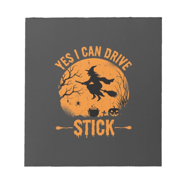 Halloween Häxa Drive Stick Grafik_1 Anteckningsblock (Framsida)