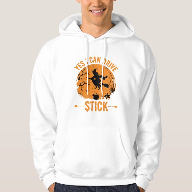 Halloween Häxa Drive Stick Grafik_1 Hoodie (Framsida)