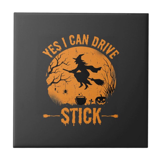 Halloween Häxa Drive Stick Grafik_1 Kakelplatta (Framsidan)