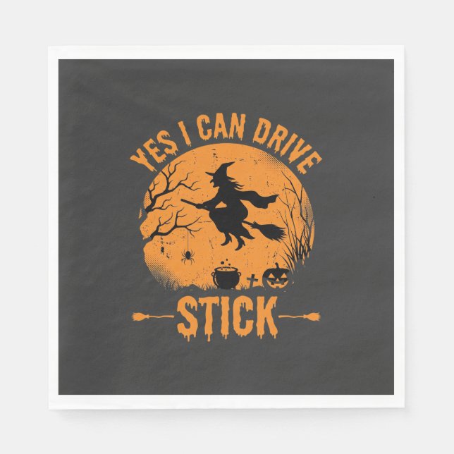 Halloween Häxa Drive Stick Grafik_1 Pappersservett (Framsidan)