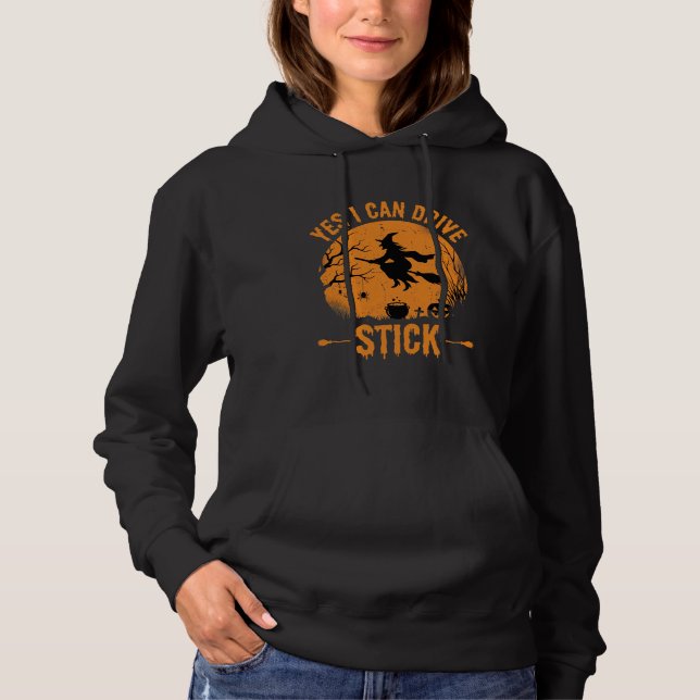 Halloween Häxa Drive Stick Grafik_1 T Shirt (Framsida)