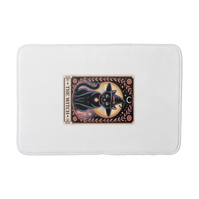 Halloween Häxa Estetisk Kattälskare Gothic Tarot  Badrumsmatta (Framsidan)