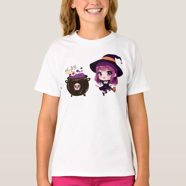 Halloween/häxa/fall/oktober T Shirt (Framsida)