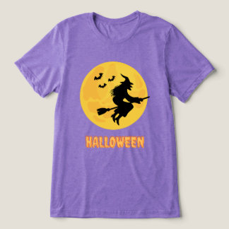 Halloween-häxa flygande kvast skjorta t shirt
