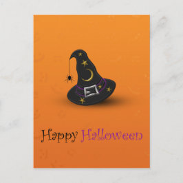 Halloween Häxa Hatt med Spindel Vykort