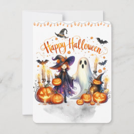 Halloween Häxa Häxkonst Trollkarlar Slott Julkort