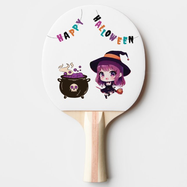 Halloween/häxa/höst/oktober Pingisracket (Framsidan)