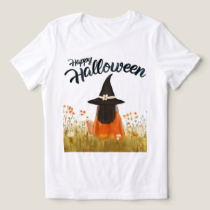Halloween-häxa i blomsterfält t shirt