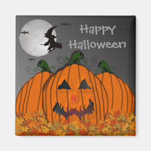 Halloween häxa i flyg magnet
