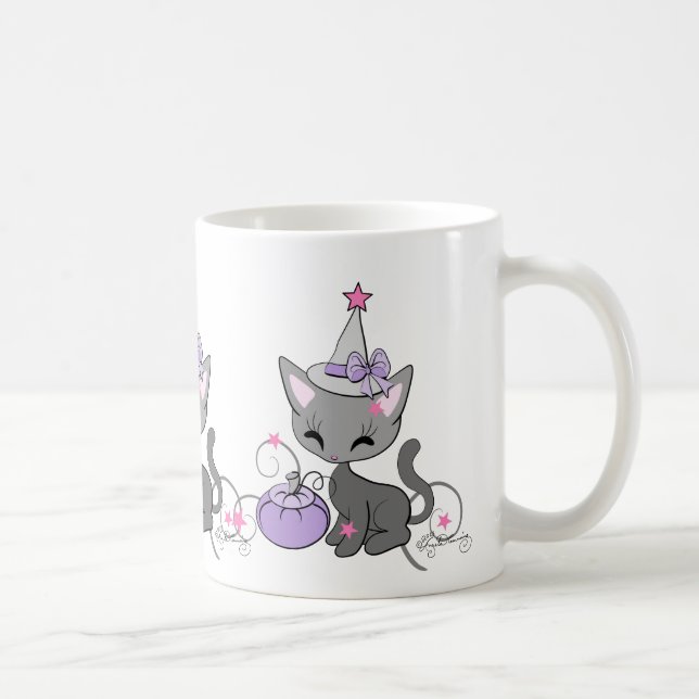 Halloween Häxa Katt Kaffemugg (Höger)